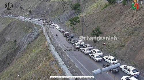 عکسی از مسافرت شهروندان در ترافیک سنگین چالوس